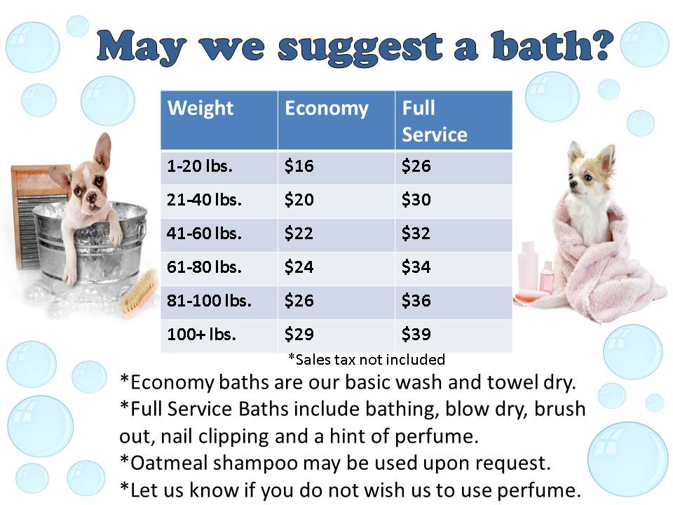 Bath Prices | ToothAcres Petcare Center